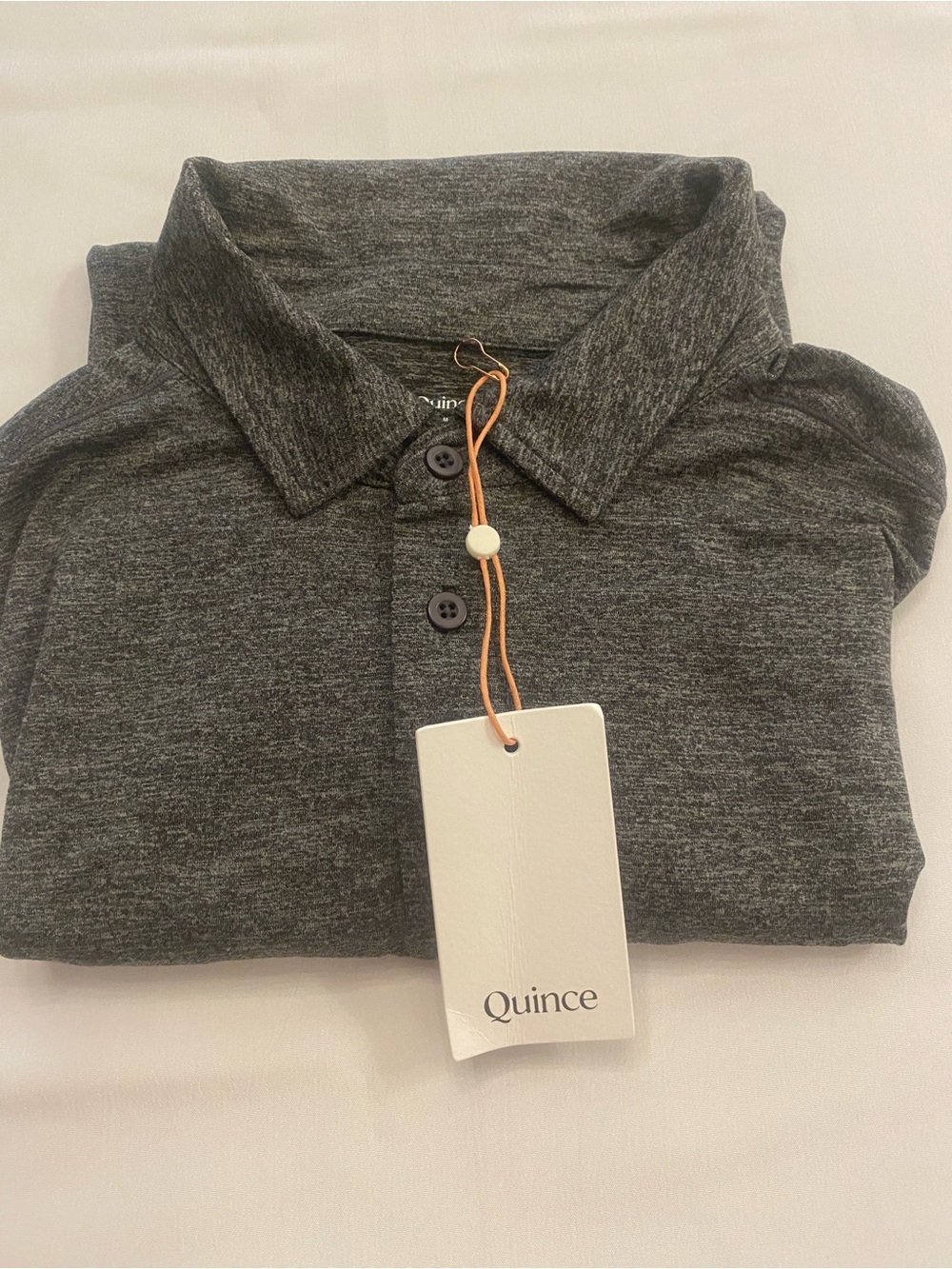 Quince Men's Polo Shirt Gray Black Heathered New size medium